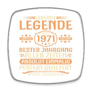 55ème Anniversaire - Légende depuis 1971 Millésime - Magnet carré - blanc - Devant