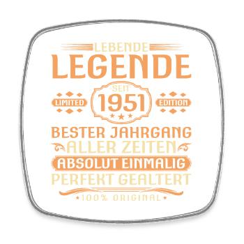 75ème Anniversaire - Légende depuis 1951 Millésime - Magnet carré - blanc - Devant