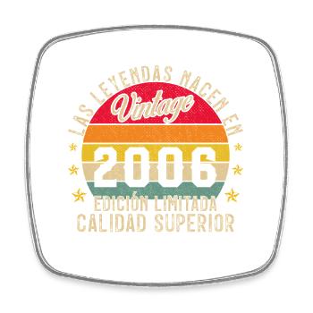 2006 Vintage Retro Birthday Gift - Square fridge magnet - white - Front
