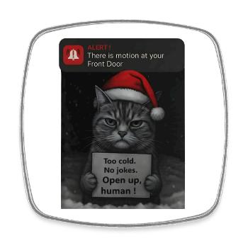 Cat Christmas with funny saying cats - Square fridge magnet - white - Front