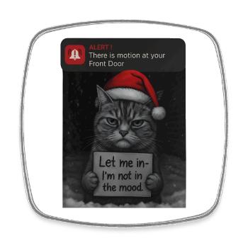 Cat Christmas with funny saying cats - Square fridge magnet - white - Front