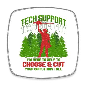 Christmas Tree Growers Help To Choose & Cut - Square fridge magnet - white - Front