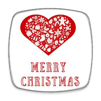 Coeur De Noël Icônes Motif - Magnet carré - blanc - Devant
