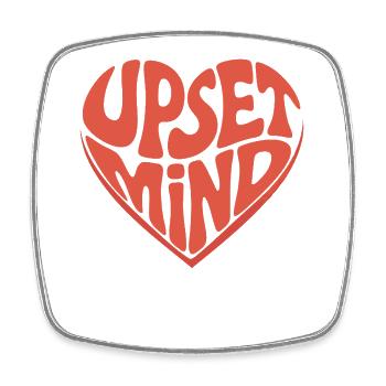 Upset Mind – Retro Heart Design - Square fridge magnet - white - Front