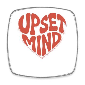 Upset Mind – Retro Herz Design - Magnet carré - blanc - Devant