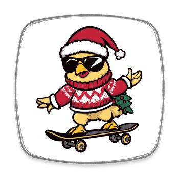 Chicken Christmas Funny - Square fridge magnet - white - Front