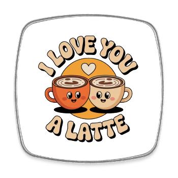 Je t’aime un latte - Magnet carré - blanc - Devant