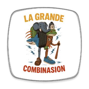 Combinasion La Grande Kombination Italienische Brainrot - Viereckiger Kühlschrankmagnet - Weiß - Vorne