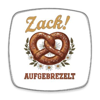 Brezel Bayern Aufgebrezelt Hübsch Bier Bayrisch - Viereckiger Kühlschrankmagnet - Weiß - Vorne