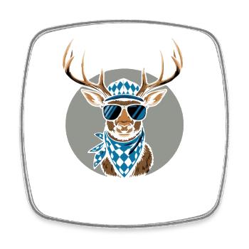 Alpen Hirsch Servus Hirschgeweih Tracht Oktober - Viereckiger Kühlschrankmagnet - Weiß - Vorne