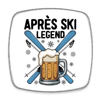Légende de l’après-ski - Magnet carré - blanc - Devant