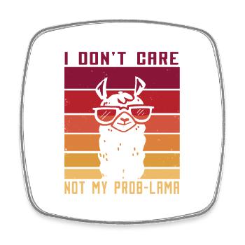 Ist mir egal - Nicht mein ProbLama - Lustiges Lama - Viereckiger Kühlschrankmagnet - Weiß - Vorne