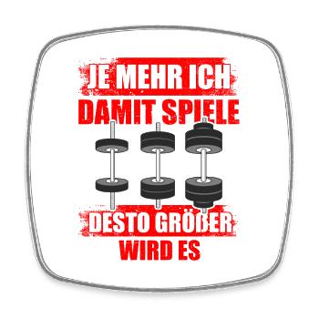 The more bodybuilding bodybuilders gym weight training - Square fridge magnet - white - Front