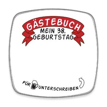 Guestbook My 38th Birthday Gift Idea - Square fridge magnet - white - Front