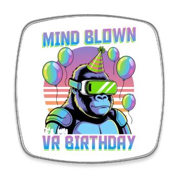 Birthday Gamer VR - Square fridge magnet - white - Front