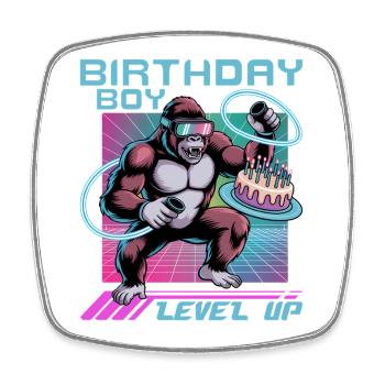 Birthday Gamer VR - Viereckiger Kühlschrankmagnet - Weiß - Vorne