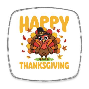Happy Thanksgiving Autumn Harvest Blend - Square fridge magnet - white - Front