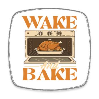Wake And Bake Drôle Style d’automne de Thanksgiving - Magnet carré - blanc - Devant