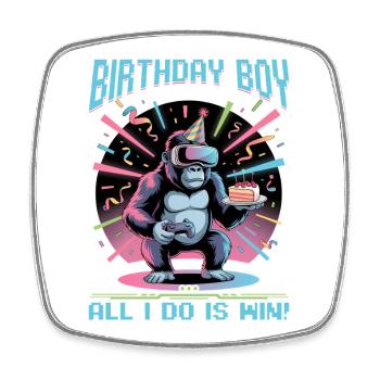 Birthday Gamer VR - Viereckiger Kühlschrankmagnet - Weiß - Vorne