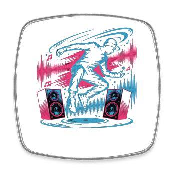 Streetdance Beat – Urban DJ Music Design - Square fridge magnet - white - Front