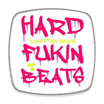 T-shirt Hard Fukin Beats Graffiti - Magnet carré - blanc - Devant
