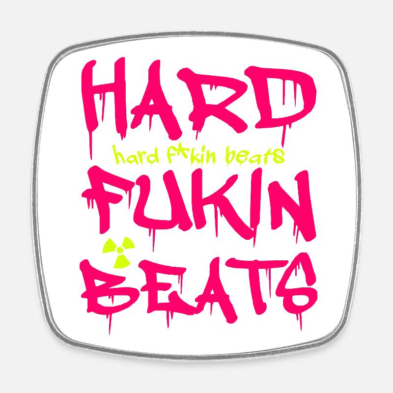 Hard Fukin Beats Graffiti Tee - Square fridge magnet - white