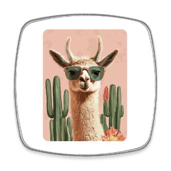 lama - Magnet carré - blanc - Devant