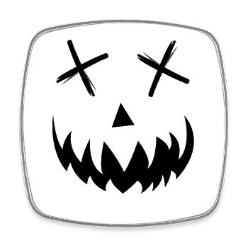 lustiges Kürbis Gesicht Halloween Shirt Outfit Top - Viereckiger Kühlschrankmagnet - Weiß - Vorne