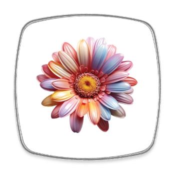 Regenbogen Gänseblümchen – Bunte Flowerpower - Viereckiger Kühlschrankmagnet - Weiß - Vorne