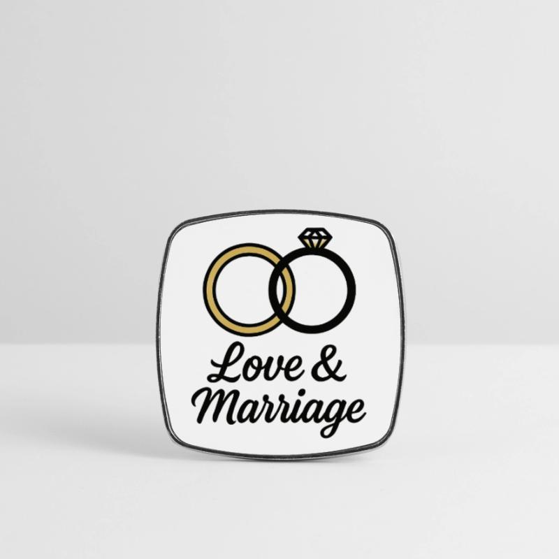 Liebe & Ehe Trauringe - Liebe & Ehe Viereckiger Kühlschrankmagnet