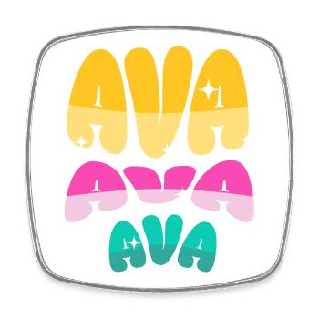 AVA - Magnet carré - blanc - Devant