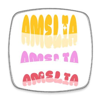 Amelia Name - Square fridge magnet - white - Front