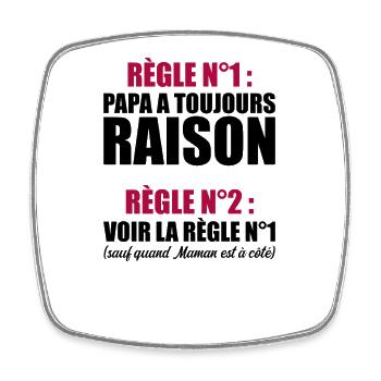 Humour Papa Maman Règles Cadeau - Magnet carré - blanc - Devant