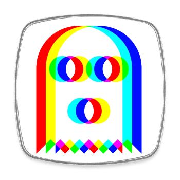 👻 RGB-Geist - Viereckiger Kühlschrankmagnet - Weiß - Vorne