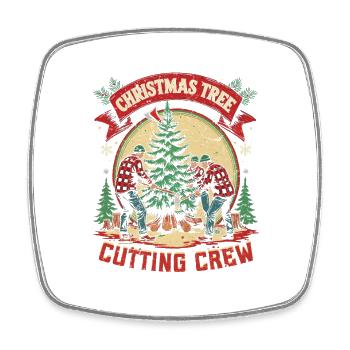 Christmas Tree Grower Christmas Tree Cutting Crew - Square fridge magnet - white - Front