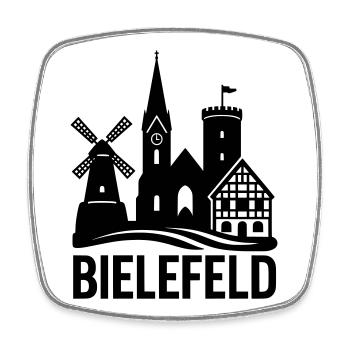 bielefeld silhouette - Viereckiger Kühlschrankmagnet - Weiß - Vorne