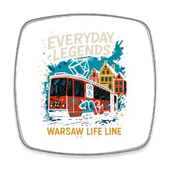 Everyday Legends Warsaw Tram Design - Viereckiger Kühlschrankmagnet - Weiß - Vorne