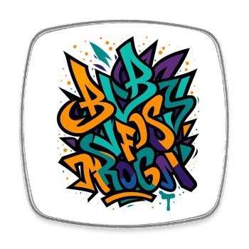 Street Graffiti Farbexplosion - Viereckiger Kühlschrankmagnet - Weiß - Vorne
