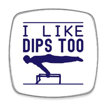 Fitness Fanatics I Like Dips Too Calisthenics Gym - Viereckiger Kühlschrankmagnet - Weiß - Vorne