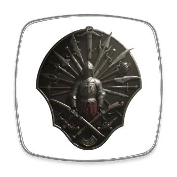 Crusader Shield Circle with Weapons - Square fridge magnet - white - Front