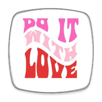 It It Love Retro Lettering - Square fridge magnet - white - Front