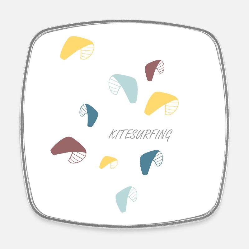 Kitesurf Motif Pastel - Magnet carré - blanc