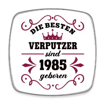 Plasterer Birthday Vintage 1985 Colleague - Square fridge magnet - white - Front