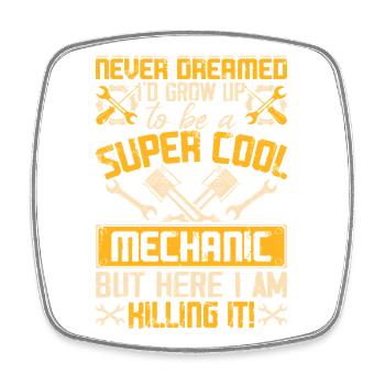 Mechanic Mechatronics Technician Screwdriver Gift - Square fridge magnet - white - Front