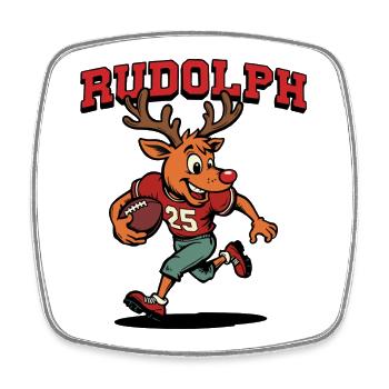 Rudolph le renne Football américain - Magnet carré - blanc - Devant