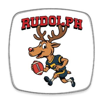 Rudolph the Reindeer American Football - Square fridge magnet - white - Front