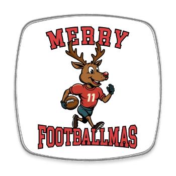Joyeux Footballmas - Magnet carré - blanc - Devant