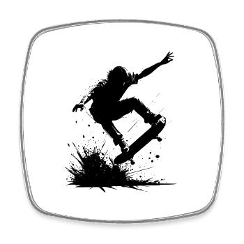 Skateboard Trick Design Skateboarding - Viereckiger Kühlschrankmagnet - Weiß - Vorne