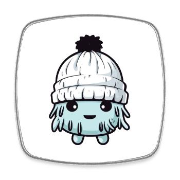 Eskimo Cold Comic Winter - Square fridge magnet - white - Front
