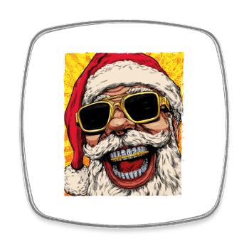 Weihnachtsmann Hip Hop Weihnachten - Viereckiger Kühlschrankmagnet - Weiß - Vorne